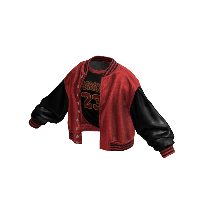 Stylish Leather Jacket Messy Shirt (Red Black)