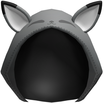 Gray Kawaii Fox Plush Hood Roblox item