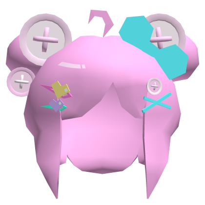 Low Poly Button Buns Hair Pink Roblox item