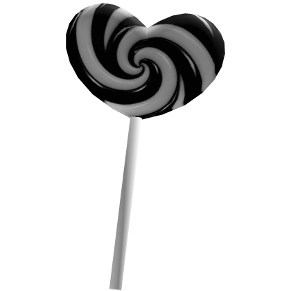 ,, 🖤. swirly heart lollipop