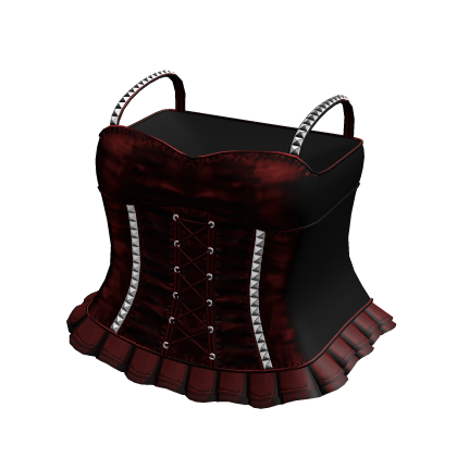 Gothic Laced Striped Dress in Red