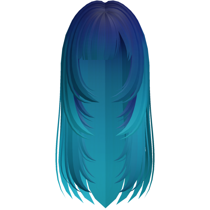 adorable long layered hime bang hair ocean blue