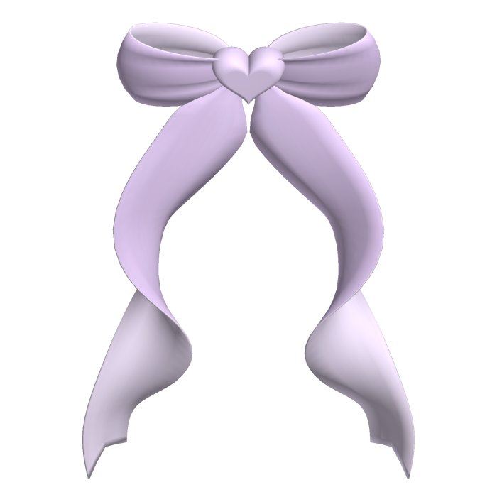 cute curly back bow purple