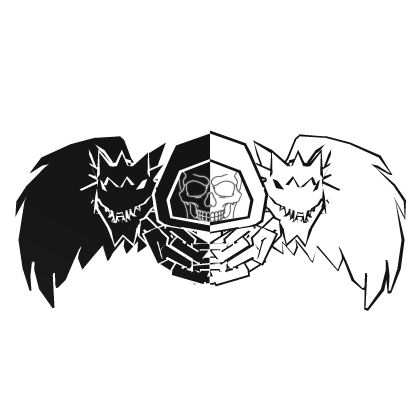 Cartoony Black&White Hood Chain Dragon Wings Combo Roblox item