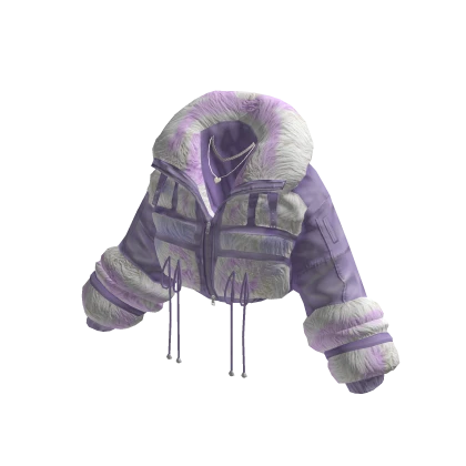 Y2K Fur Puffer Crop Jacket (Purple) | Roblox Item - Rolimon's