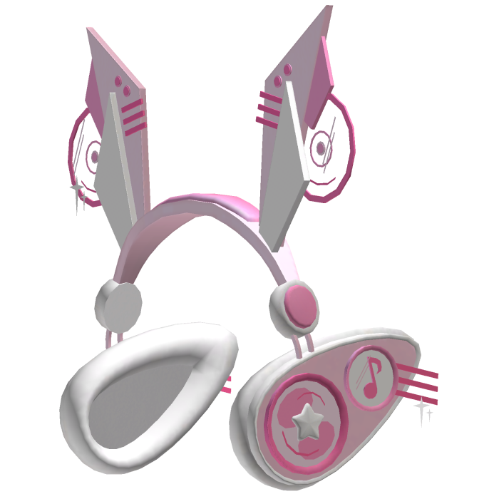 Anime Cyber Bunny Headphones Pink