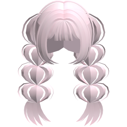 Long braided pigtails behind in pink