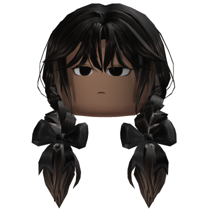 Twin Braided Hair w/ Bows (Black/Brown)