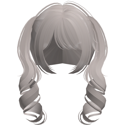 ♡ swirly cute anime moe pigtails (silver) Roblox item