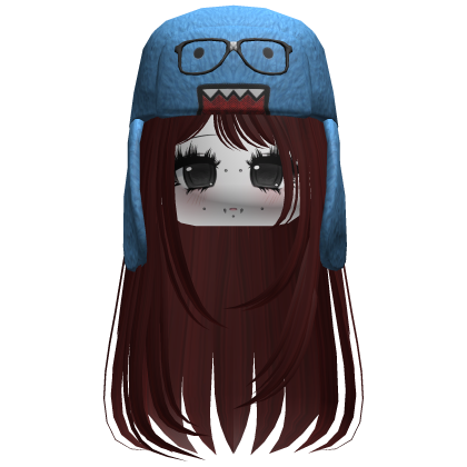 Domo Long Girl Hair Dark Red V5