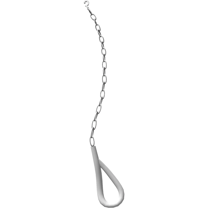 1.0 chain leash in white