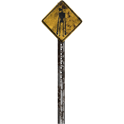 siren head rusty urban scary dirty street sign