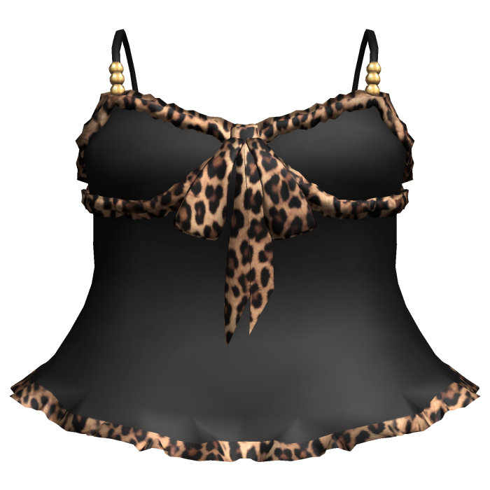 Y2K Gyaru Leopard Ruffle Baby Doll Dress