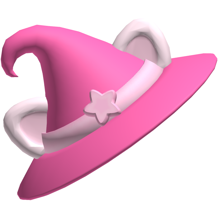 ʚ ︵ pretty pink kitty witch hat !