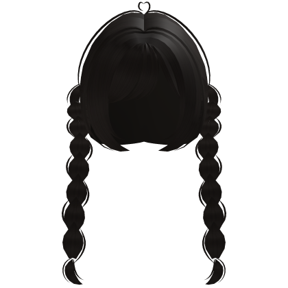 cute back double doll braids in dark brown Roblox item