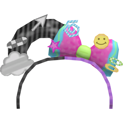 Kawaii Dualcora Gloomy Rainbow Headband 🖤🌈✨ Roblox item