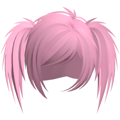 emo scene vkei choppy ponytails hot pink