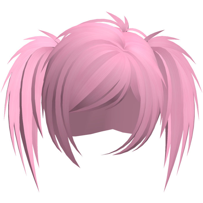 emo scene vkei choppy ponytails hot pink