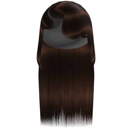 Sleek Side Swoop Bang Straight Hair (Brown)