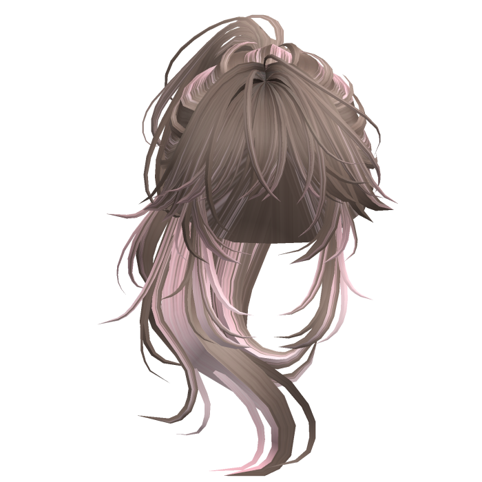 Wolfcut Anime Layered Ponytail Milktea&Pink