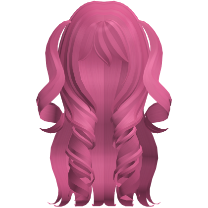 curly long princess pigtails hot pink hair Roblox item