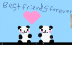 Kawaii panda friends forever