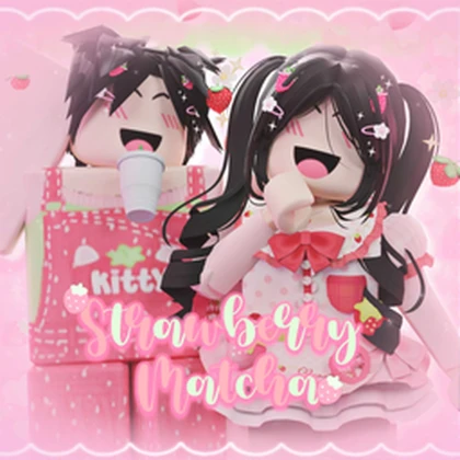 strawberry & matcha Roblox group icon
