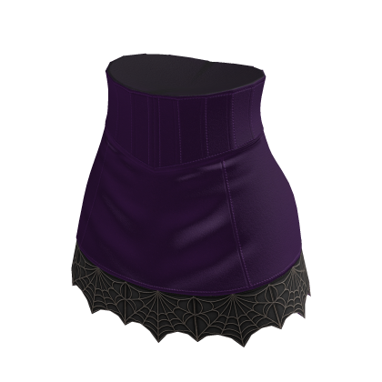 Goth Corset Mini Skirt w/ Web Hem (Purple)