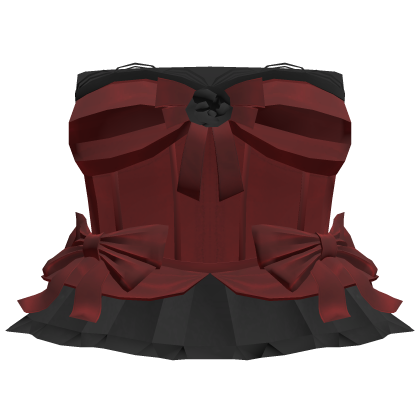 🎀 Coquette Ruffle Bow Corset Dress Royal Red