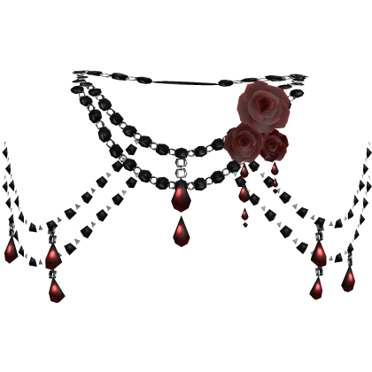 Black Body Front Jewelry w Red Roses 3.0 Roblox item