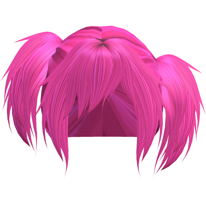 Emo Gothic Uneven Short Pigtails in Hot Pink
