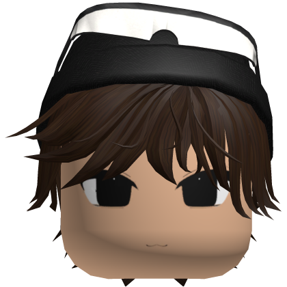 Male mask Messy Emo Brown Hair w Y2K beanie Roblox item