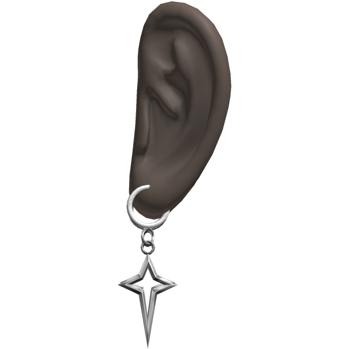 Y2K Silver Cross Earrings Ears