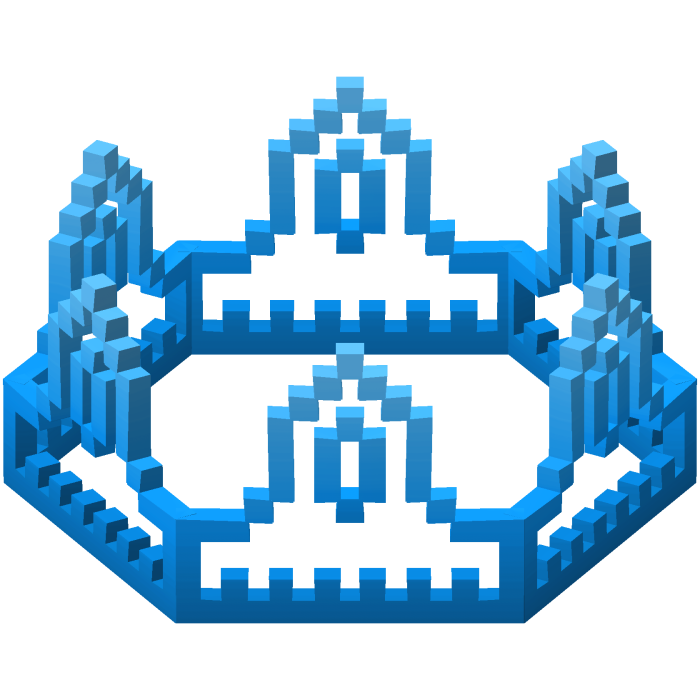 Blue 8-Bit Royal Crown Outline Recolor (Addon)