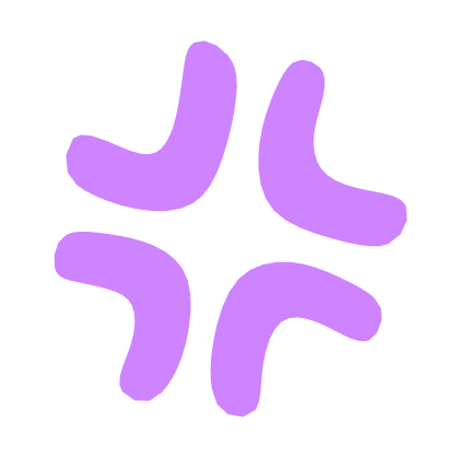 ♡ Cute Angry Anime Expression Sticker Purple