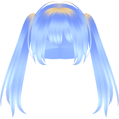 ୨୧ : neon moe anime pigtails in blue Roblox item