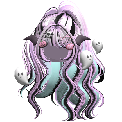 Pastel Halloween Hairclips Wavy Half Down