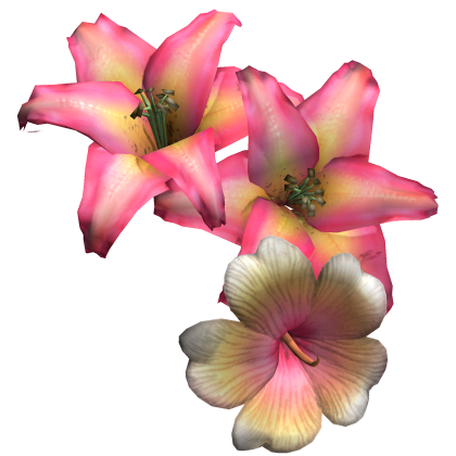 Pink Harajuku Gyaru Tropical Hair Lily Flowers