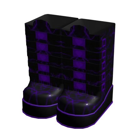 Purple Lightning High Thigh Boots