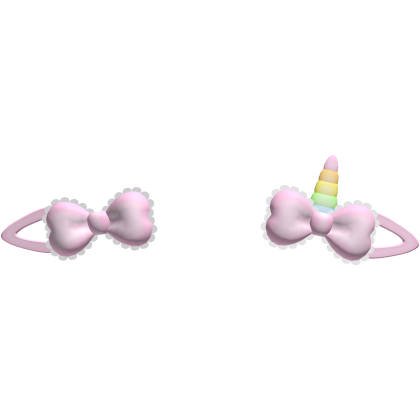 unicorn cat hairclips in pink and white
