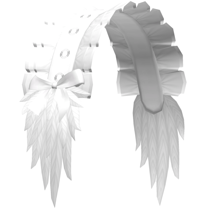 gothic angel wings ruffled headdress in white