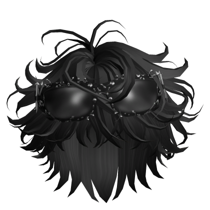 Wispy Black Hair W/ Punk Shades Roblox item