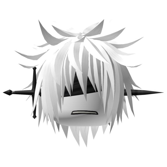 vkei white hair w/ bandage & sword