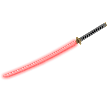 glowing red katana