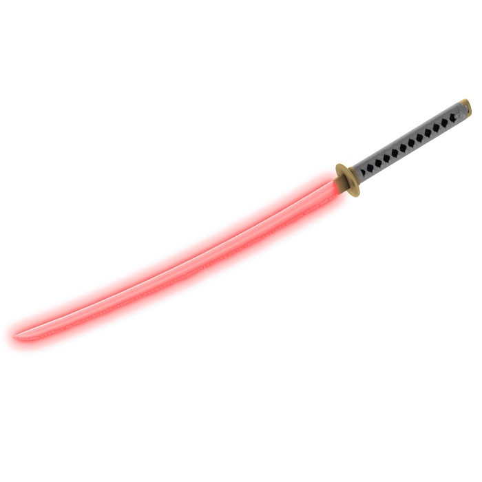 glowing red katana