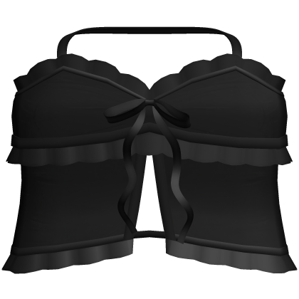 ♡: cute little ruffled top in black