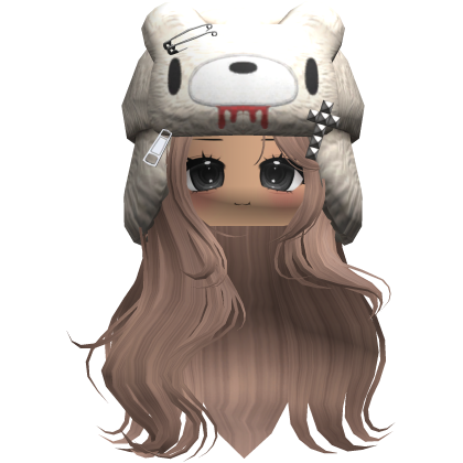 Fuzzy Bear Ushanka Flowy Long Hair (Milktea)