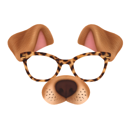 Realistic Dog Filter with Tortoiseshell Glasses