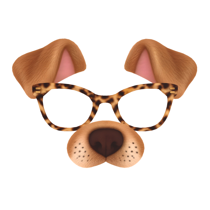 Realistic Dog Filter with Tortoiseshell Glasses