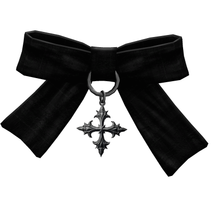 gothic cute hair bow black plaid Roblox item